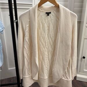 Talbots Cream Open-Front Cardigan